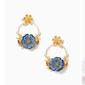 THREE SETS AVL: Flower child door knocker earrings
